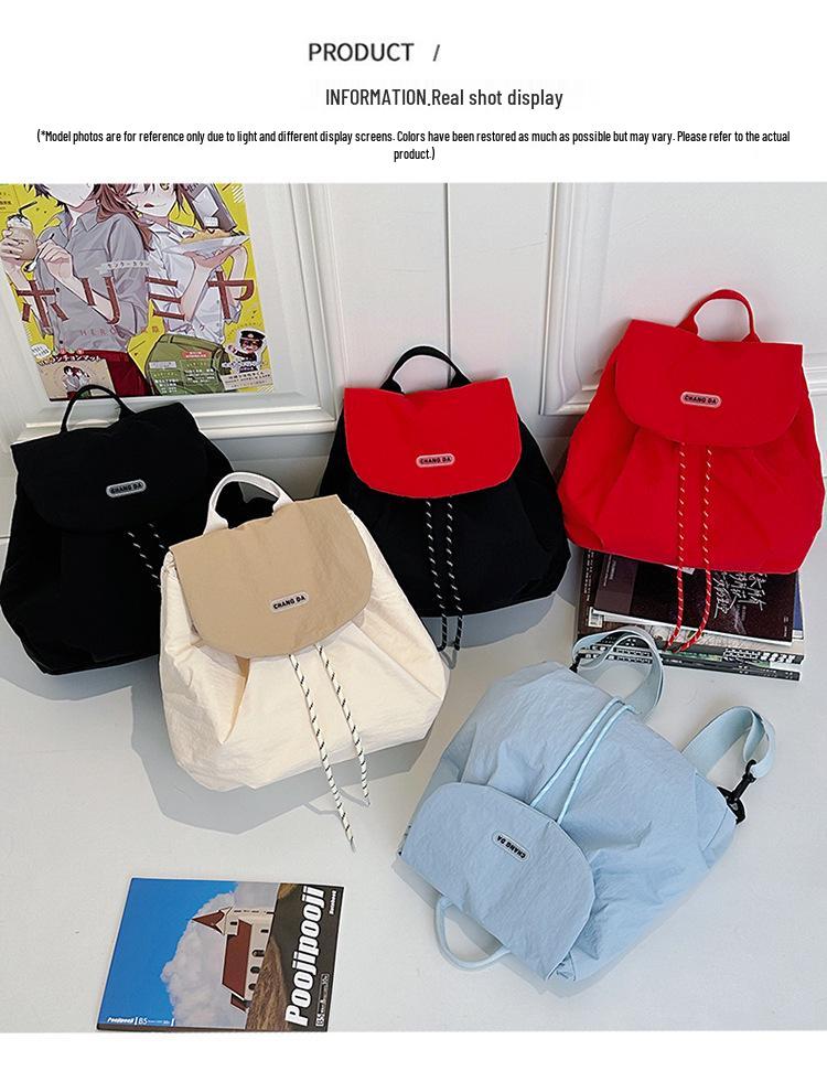High-End Rucksack für Damen im koreanischen Stil, niedlich, leicht mit Kordelzug, für Pendler und Ausflüge