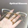 New Cat Eye Triangle Frame Anti-Blue Light Glasses Classic Men Women Reading Eyewear Retro Metal Frame Transparent Eyeglasses