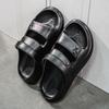 Large size men's open-toed shit-stepping slippers outdoor casual thick-soled slippers couple breathable beach cool slippers