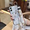 Ring Kickstand Phone Case For Samsung Galaxy A07 Back Cover Phone Holder Protective Anti-dust Silicone Wrist Strap Cute