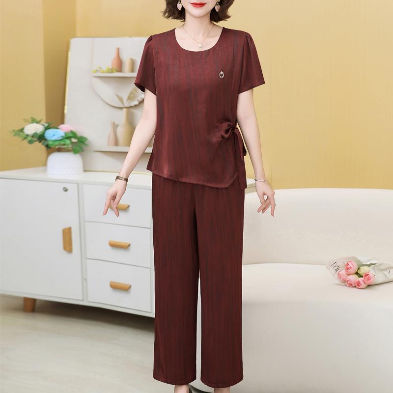 Women's Plus Size 2-Piece Casual Set, Short Sleeve Top & Wide Leg Pants (XL-5XL)