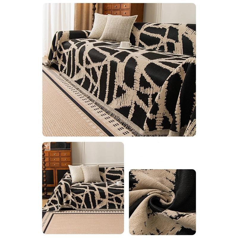 

Nordic Chenille Sofa Cover Non Slip Durable Modern Sofa Cushion Universal For All Seasons Living Room Sofa Pad 180*90cm чёрный