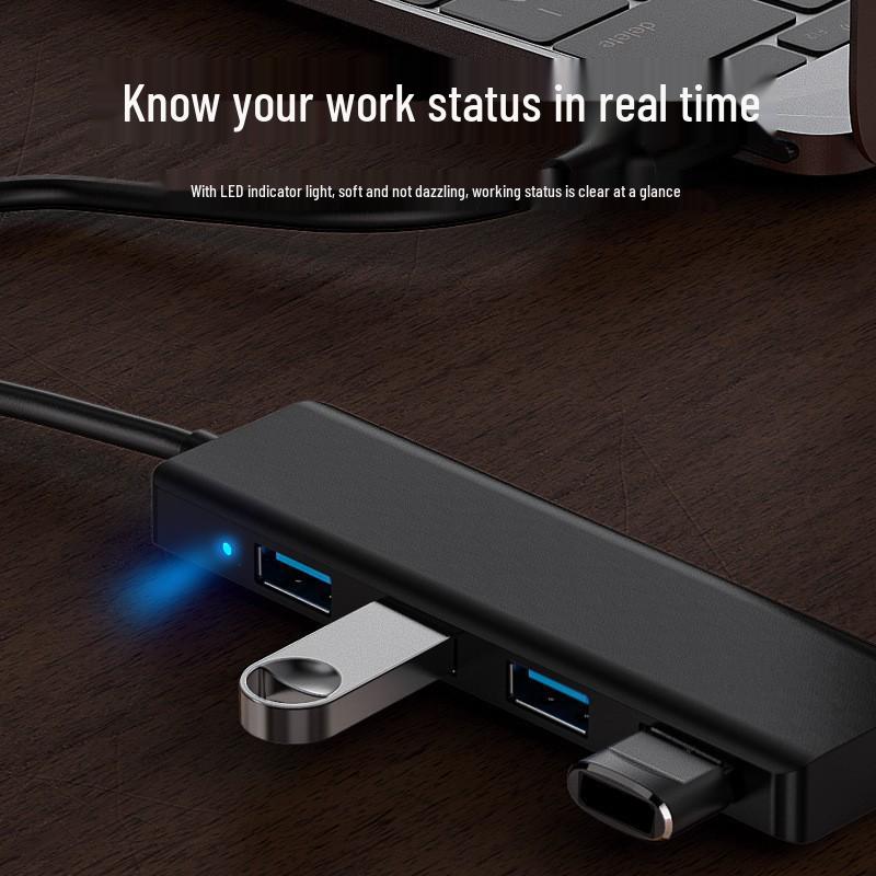 Four-Port USB 3.0 Multi-Function Hub for High-Speed Computer Expansion