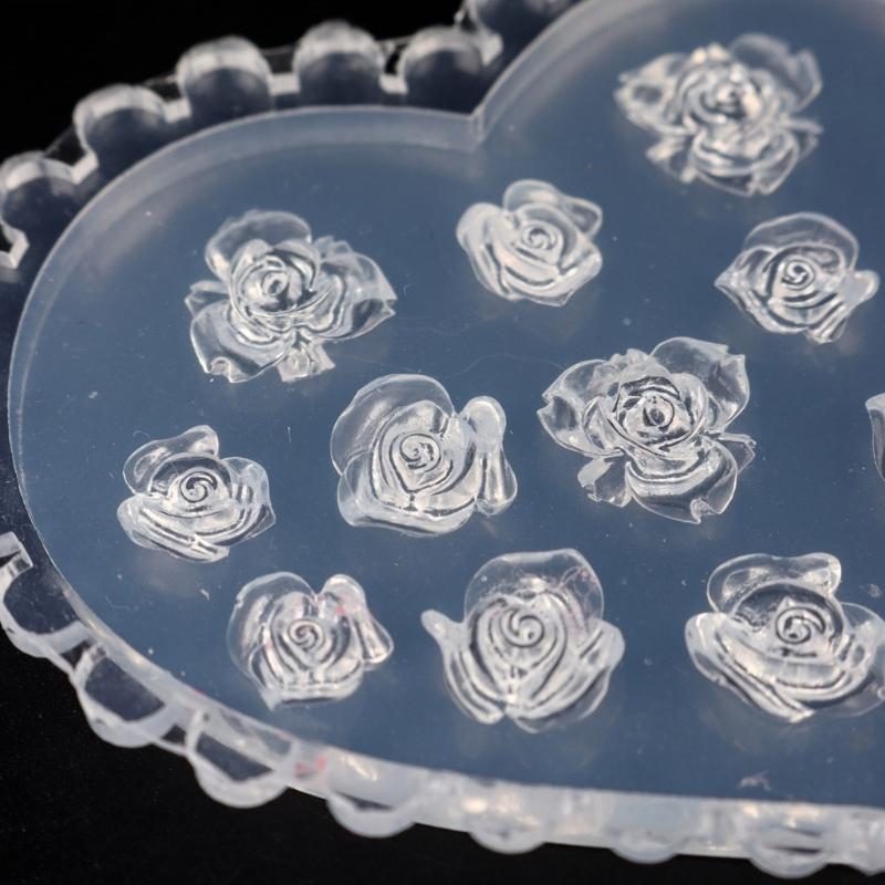Resin Nail Art Decorations Mold Flower Silicone Mold Pendant Jewelry Making Tools Nail Art Carving Mold Earring Mold