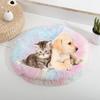 New Durable High Quality Portable Soft Fleece Cat Mat Solid Color Round Shape Pet Cushion Comfortable Cat Nest Kitten Puppy