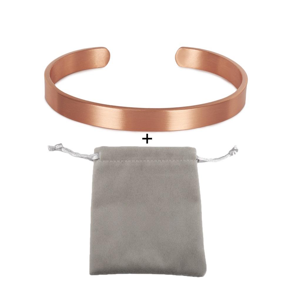 Bracciali in Rame Puro per Donne Uomini Unisex Larghezza 8mm Bracciali a Polsino Regolabili Gioielli Femminili Regolabili Rame Solido Morbido
