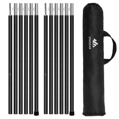 Unigear Tent Tarp Pole Set of 2 7075 Aluminum Adjustable Total Length 240cm Storage Bag Included Outdoor Camping (Black)