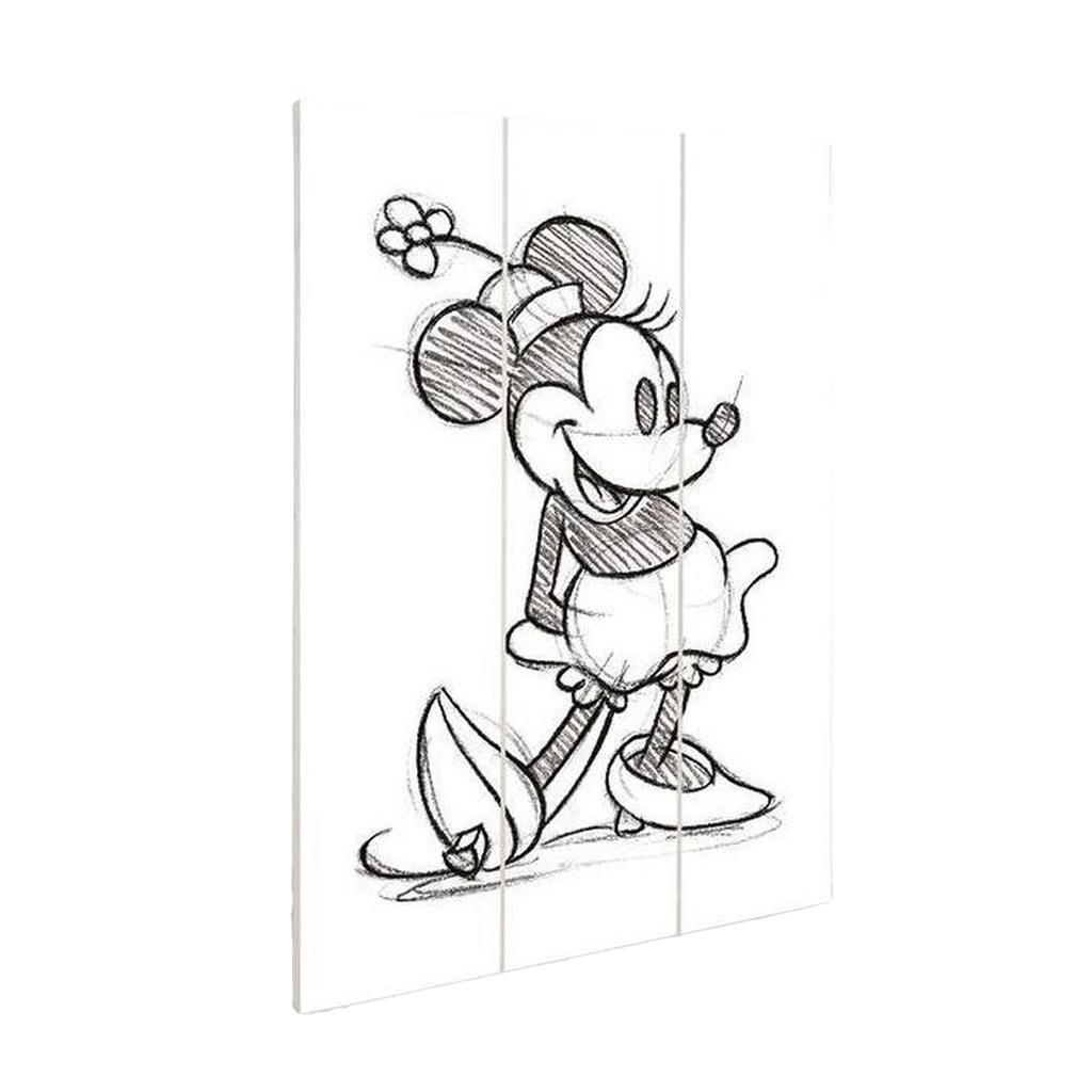 Disney Sketch Minnie Mouse Wood Print