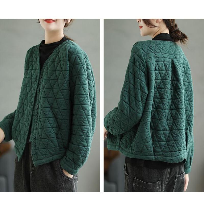 Płaszcze dla kobiet Zimowe Bawełniane Jednokolorowe Vintage Kardigan z kapturem Luźny Codzienny Płaszcz Top