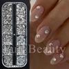 New manicure 12-grid jewelry size mixed flat-bottomed diamond round silver diamond jewelry