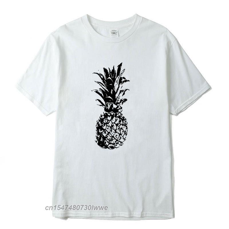 Cool Unisex Fashion Casual Top Quality 100 Cotton Loose Pineapple Printed T Shirt Casual Loose Cool Unisex T Shirt For Unisex