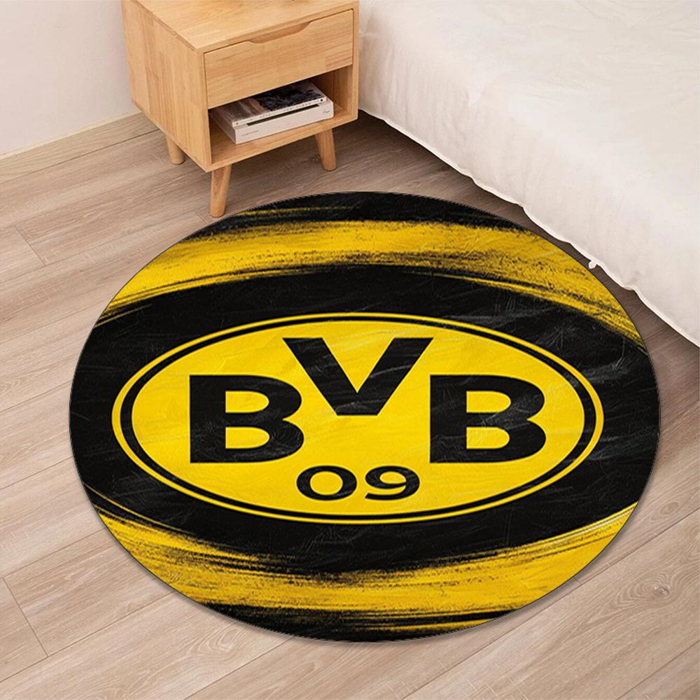 Borussia Dortmund Printed Round Rug Carpet Chair Rug Area Rug Entryway Doormats,for Office Chair Living Room Bedroom Kitchen Room.