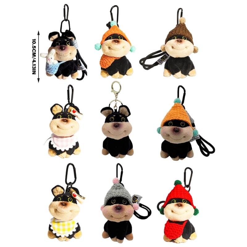 Cute Bees Dog Plush Keychain Charm Versatile Dog Bees Keychain Plush Charm Unique Accessory for Bag Embellishment