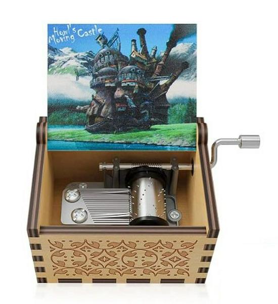Howl's Moving Castle Wooden Hand-Crank Music Box Craft Ornament