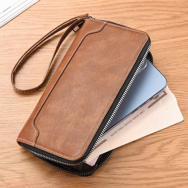 Women’s PU Leather Long Wallet Zipper Large Capacity Wristlet Clutch 8 Card Slots Cash Holder Phone Purse