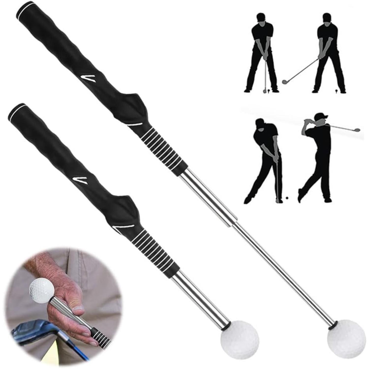 Golf Swing Training Aid, Retractable Golf Swing Training Aid, Telescopic Golf Swing Trainer for Indoor Practice, Golf Swing Practice Stick- Strength