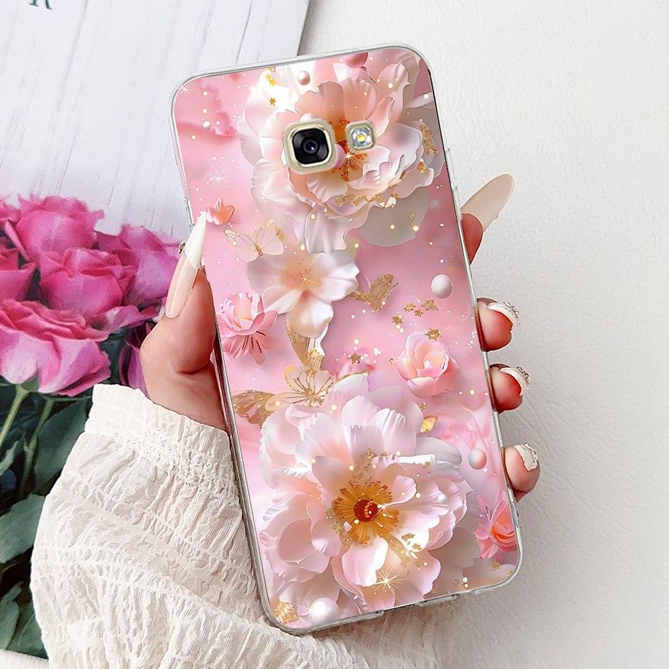 Clear For Samsung A5 2017 Case A520F Cute Cat Fashion Flower Funny Cool Painted Back Cover For Samsung Galaxy A5 2017 Phone Case
