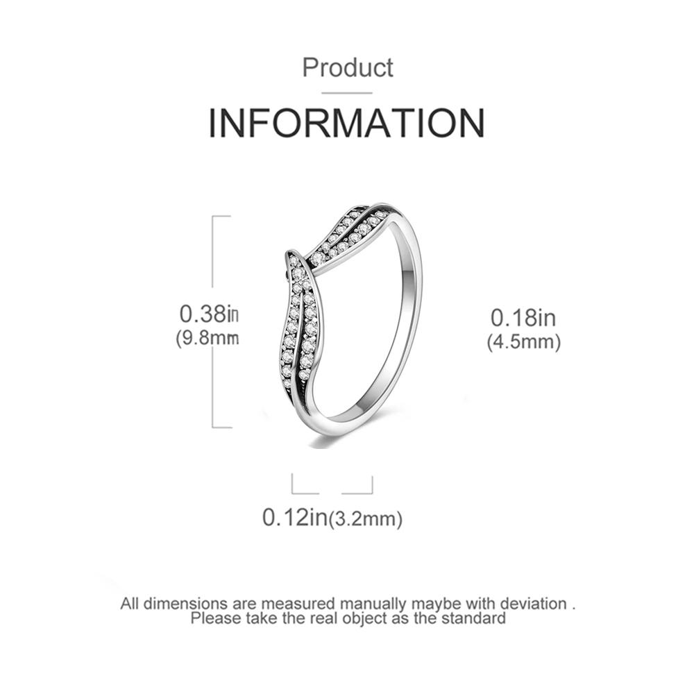 CopperPlated Modern Wave Cocktail Ring Brilliant Clear Crystal Fine Jewelry For Women And Teens