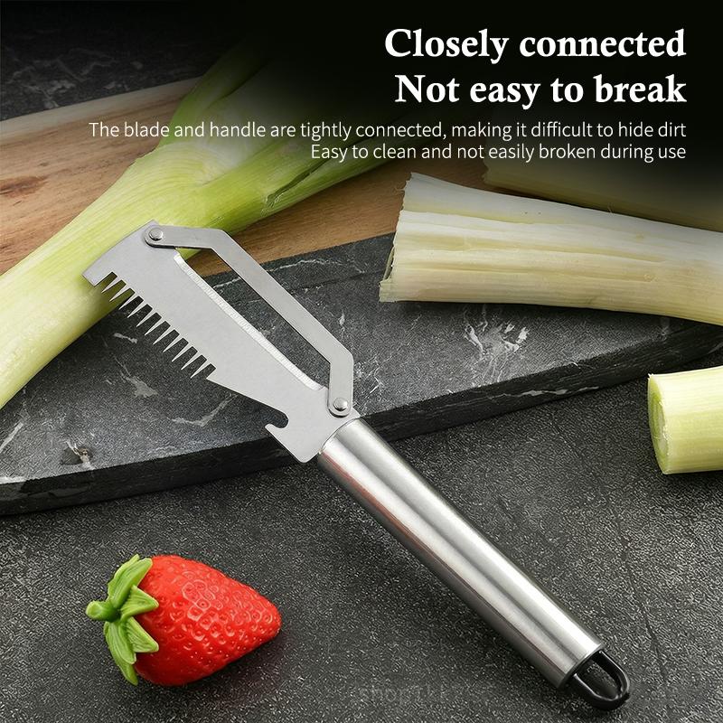 Multi Functional Stainless Steel Handle Peeling Scallion Knife Scraping Knife Household Scallion Peeling Tool