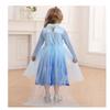 Set Corona e Parrucca Bambina Frozen 2 - Principessa Elsa Regina del Ghiaccio Tessuto Pregiato Blu 2-3 Anni (100 centimetri)