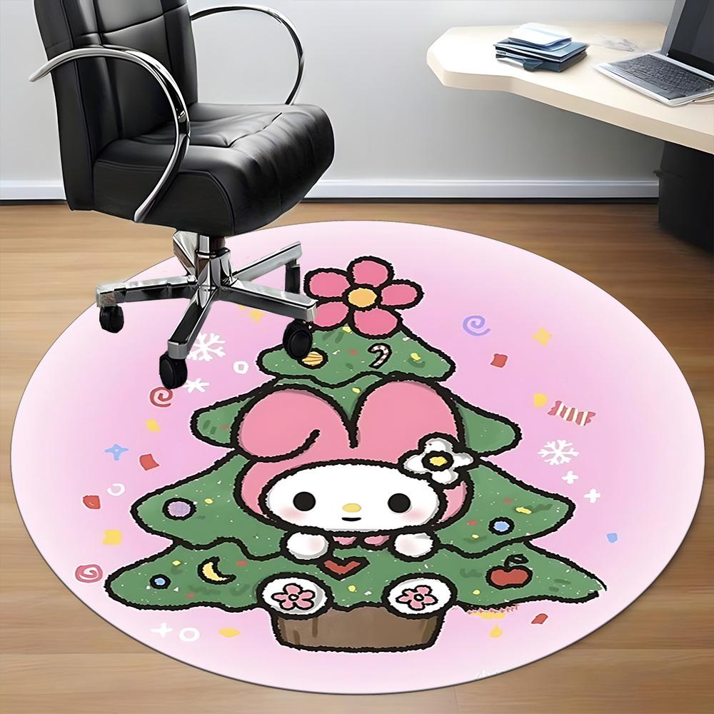 1pc Sanrio Chair Carpet for Office Non-Slip, Soft & Comfortable, Carpet for Office, Gaming, Lightweight Round Floor Mat