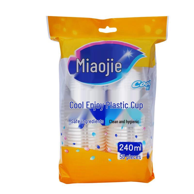 Miaojie Disposable Thick Transparent Plastic Cups