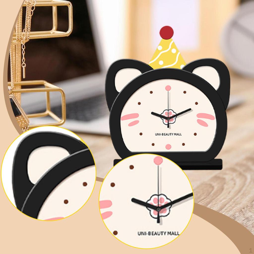 Table Clock Desk Silent Unique Ornament Home Decoration for Bedside Countertop Bedroom