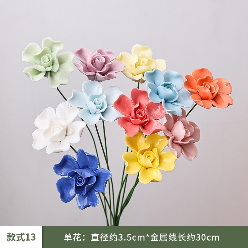 10 Pezzi Fiori Artificiali in Ceramica Fatti a Mano ad Alta Temperatura, Fiori della Vita Eterna, Decorazioni, Regali Unici e Creativi per la Casa