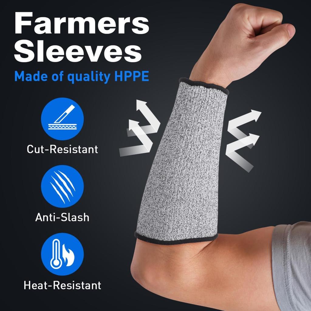 2 Pairs Arm Protectors, Protection Sleeves Forearm Covers Industrial Forearm Protectors Thin Skin and Bruising Cut Resistant Sleeve Level for