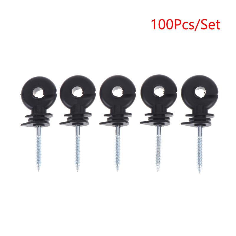 100Pcs Electric Fence Insulator Screw Self Tapping Ring Insulator High Insulation For Livestock Farm Pasture Fencing System