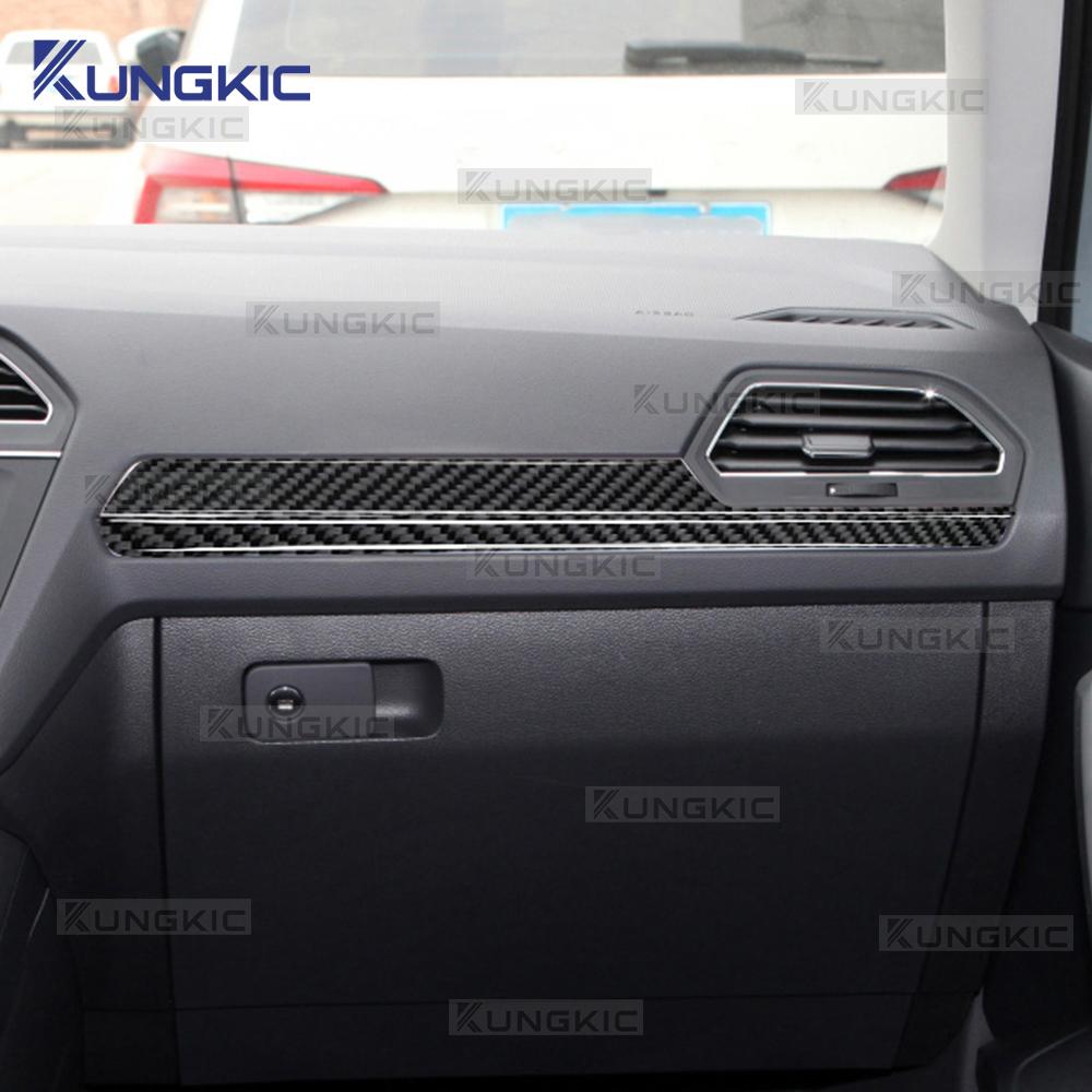 Real Soft Carbon Fiber Sticker Volkswagen Tiguan A2 AD1/AX1 2018 2019 2020 2021 LHD RHD Car Passenger Side Trim Strip