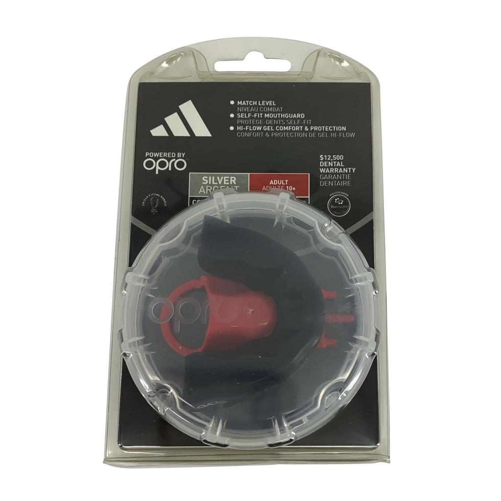 adidas Mouthpiece OPRO SILVER GEN4 Mouthguard with Case Arts Rugby American Football Baseball Contact Sports 11 and //Martial (Adult (Ages Up), Black)