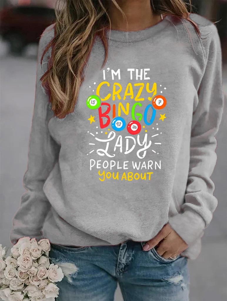 Winter Fashion Round Neck Sweatshirt with Multiple Printed Designs on Long Sleeves