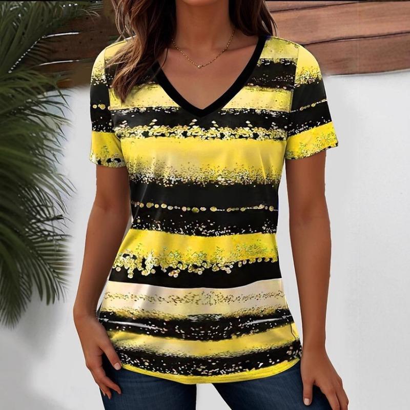 Summer T-shirt Loose T-shirt Women's 3D Digital Printed Short Sleeved Top Shirt