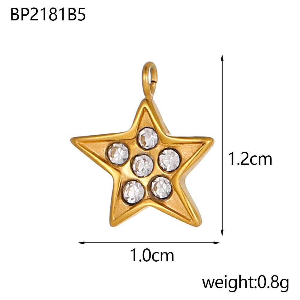 

CARLIDANA Stylish Full of Colorful Zircon Star Pendant Gold Plated Stainless Steel Star Charms for DIY Jewelry Making Necklace