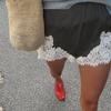 Womens Lace Trim Wide Leg Shorts 3/4 Length Elastic Waist Casual Commute Fashion