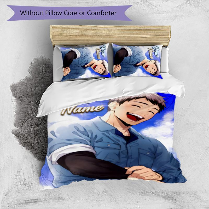 3pcs Shinsuke Kita Cover Set - Personalized Name, HD Printed Bedding with 1 Cover and 2 Pillowcases - Perfect for Home Decor, Easy Care