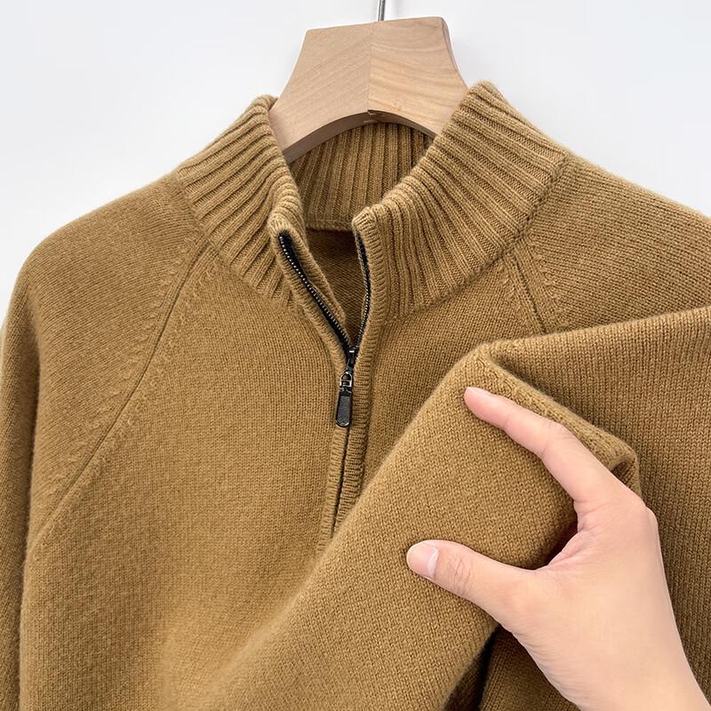 Men's 100% Wool Half-Zip Turtleneck Sweater