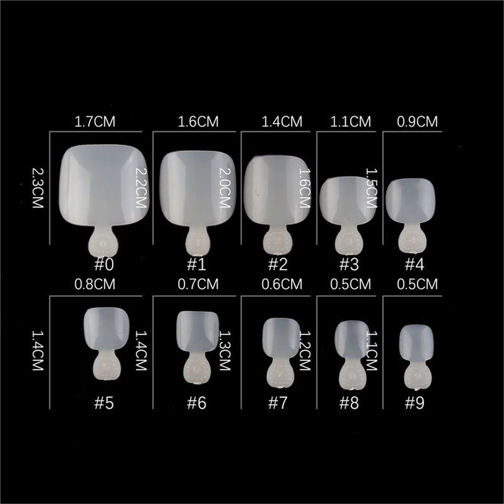 100Pcs Clear Natural Nail Extension Nail Art False Toe Nails Foot Tips Toenail Tablet Toe NailsTips
