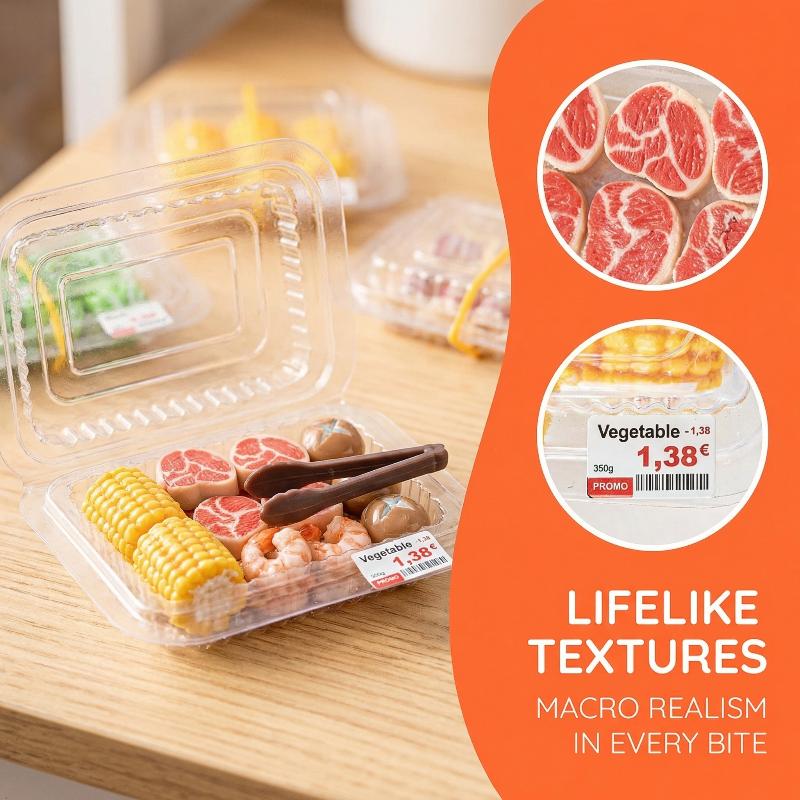 Miniature Simulation Barbecue Food Toys Models Realistic Kitchen Ingredients for DIY Dollhouse and Kids Education