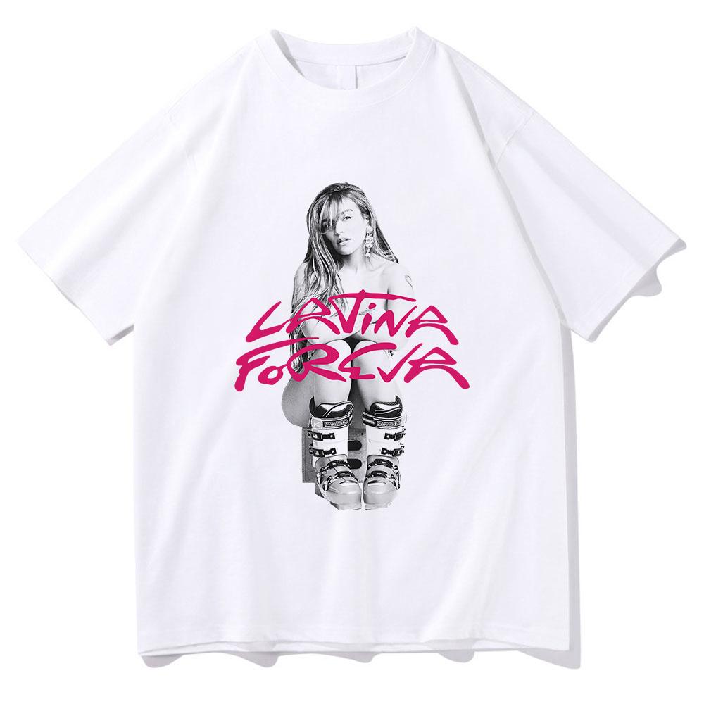Fashion Karol G LATINA FOREVA T Shirt 2025 New Song Retro Men/women Clothing Harajuku Clothes Summer Cotton Graphic T Shirts