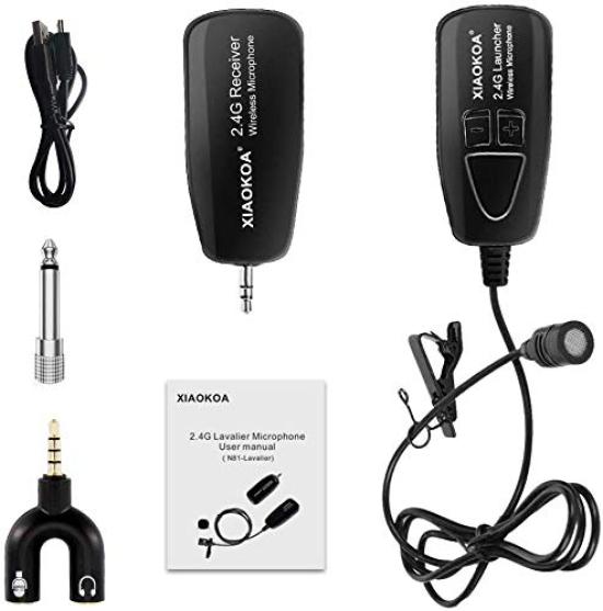 XIAOKOA Wireless Clip Microphone Black 2.4G XM-01