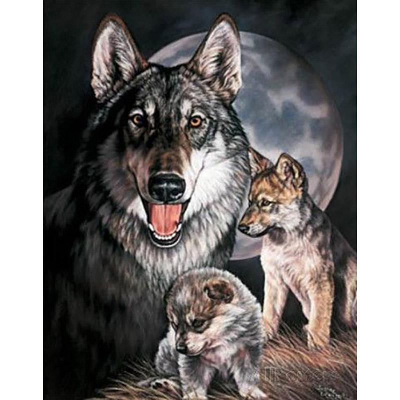 5D Diamond Painting Wolf Animal Rhinestone Picture DIY Full Diamond Embroidery Mosaic Handmade Art Painting Gift Home Decor