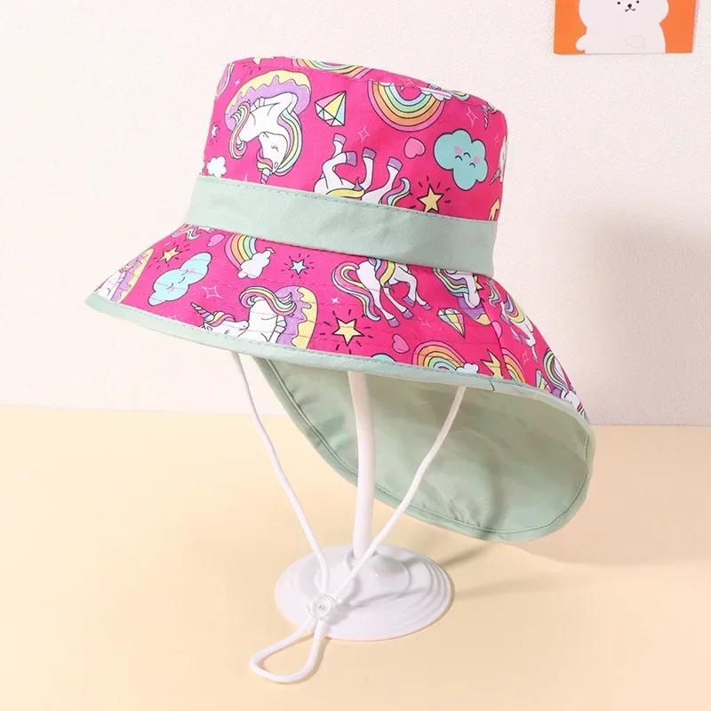 Spring Summer Cotton Baby Sun Hat for Girls Boys Baby Bucket Hat Outdoor Children UV Protection Beach Hat