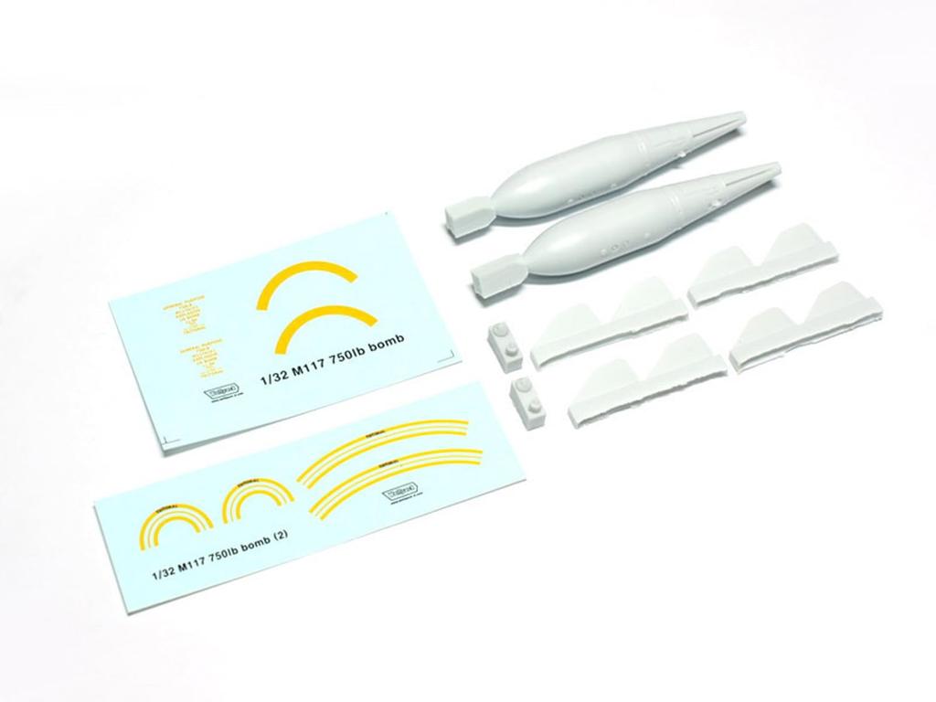 Wolfpack Designs M117 Bomb Set Plastic Model Parts WOLWP32074 1/32 750-pound (Airplane)