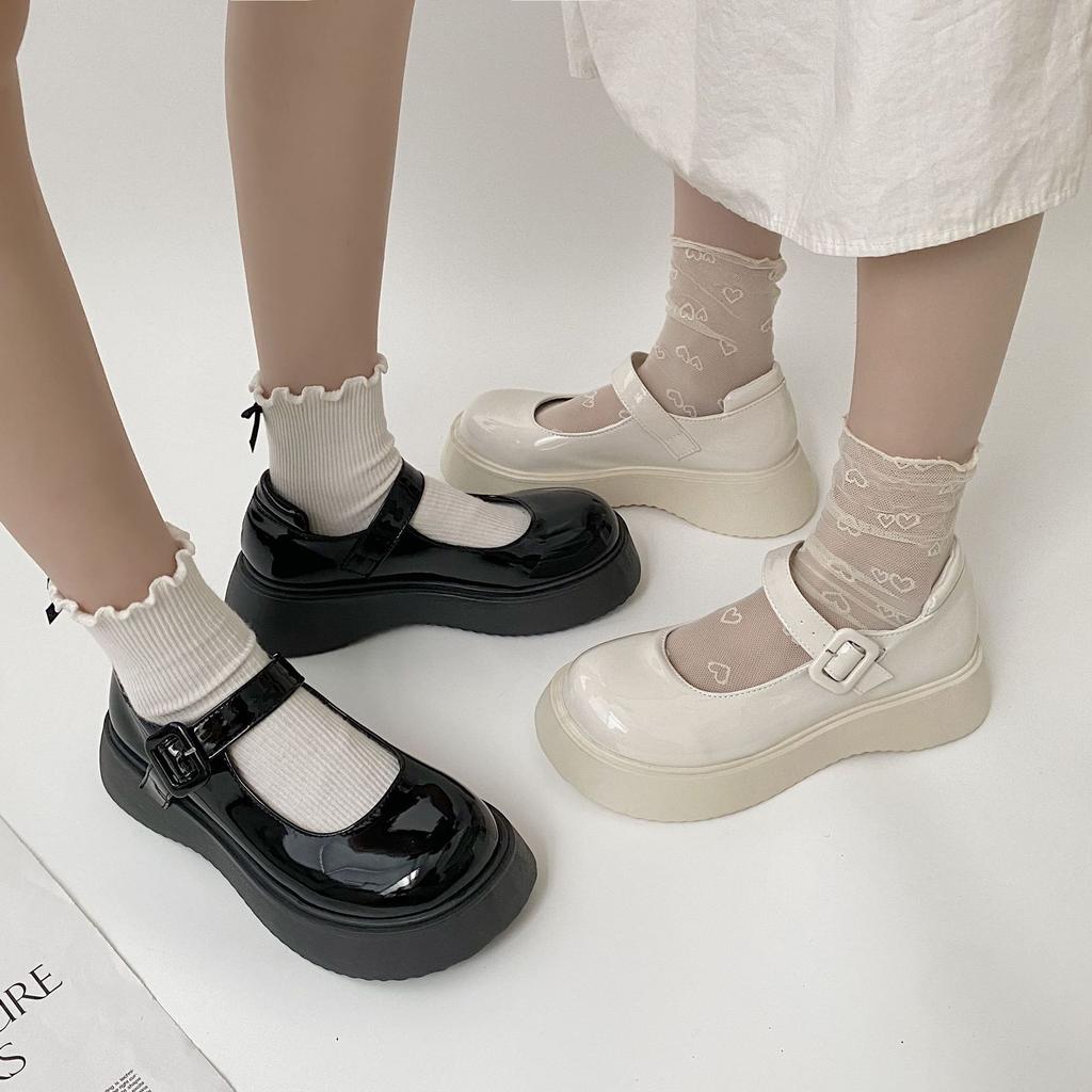 Big head and thick sole increase height Mary Jane small leather shoes women's summer 2025 new retro British style student jk single shoes