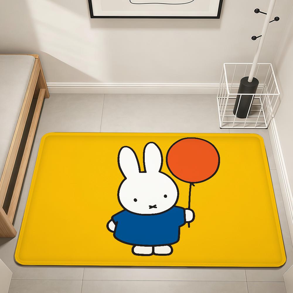 Cartoon Bunny Rabbit kawaii funny M-Miffy Home Bed Rug Kitchen Bath Floormat Hallway Balcony Carpet Entrance Doormat hogar Decor
