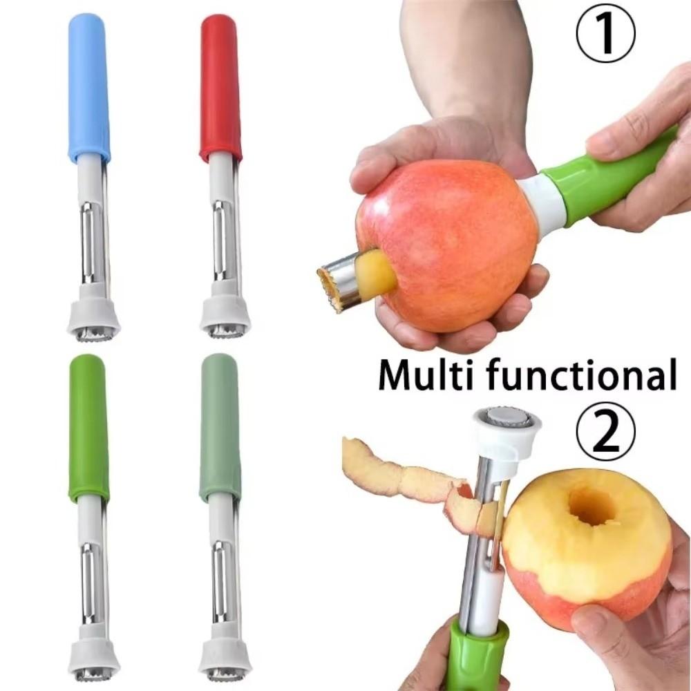 2 in 1 Fruit Core Remover Telescopic Rust-proof Core Removal Tool Anticorrosive Anti Slip Handle Fruit Peeler Fruit Vegetable