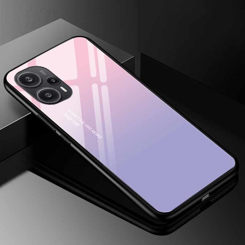 Tempered Glass Phone Case For Xiaomi Poco F5 5G F5Pro Cover Poco F5 Pro Redmi Note 12S 12C 12 4G Luxury Hard Back Bumper PocoF5