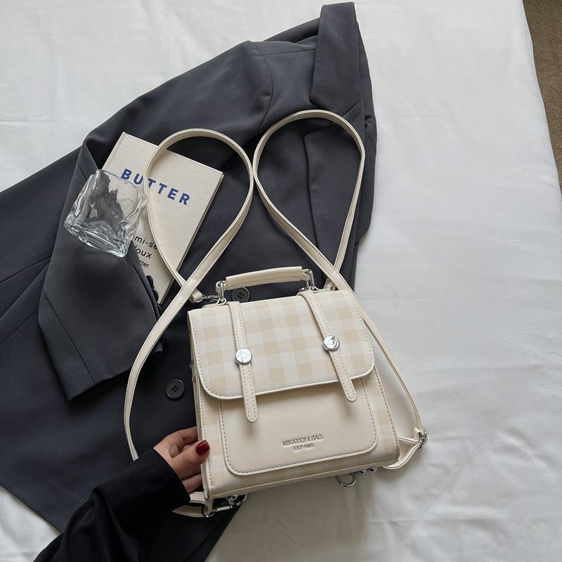 Super Fire Niche Handbag Women's 2025 New Delicate Plaid Mini School Bag Premium Commuter Backpack